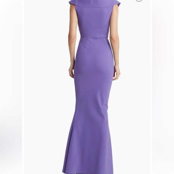 NWT CHIARA BONI LA PETITE ROBE Norc Portrait Collar Mermaid Gown  size 2 - Picture 6 of 9